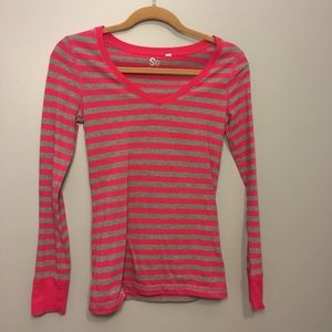 hot pink and gray shirt